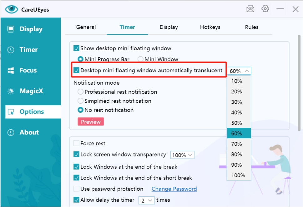 Transparency Settings