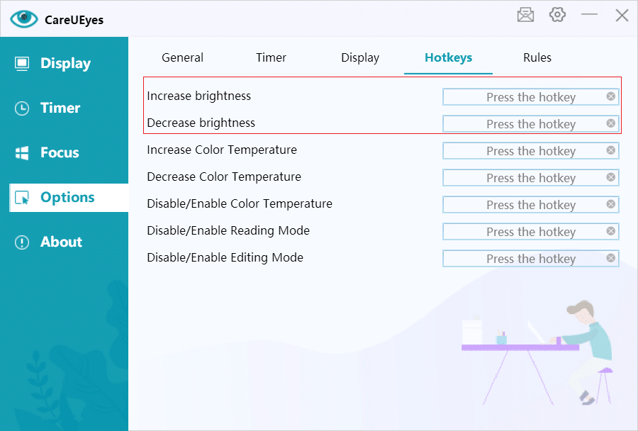 screen dimmer hotkey