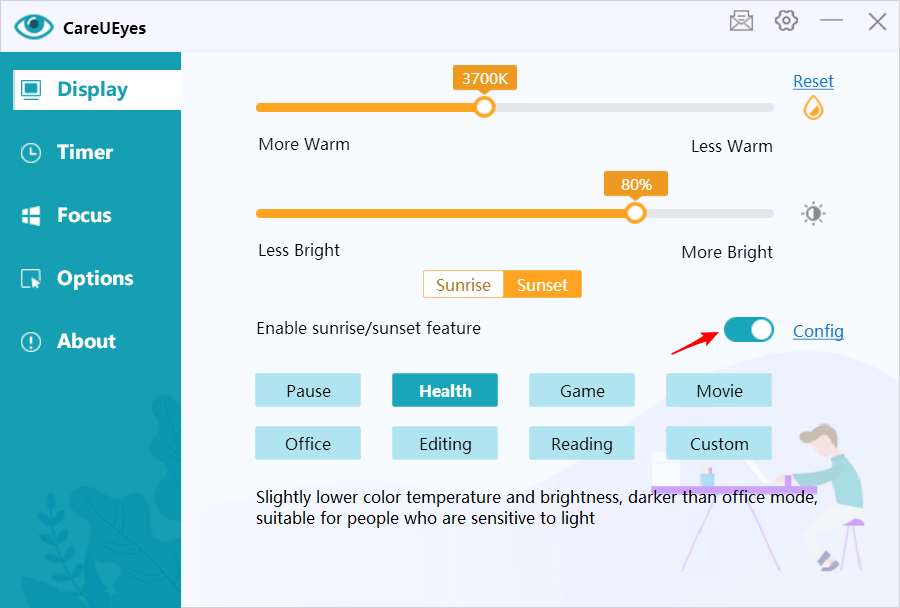 sunrise sunset config