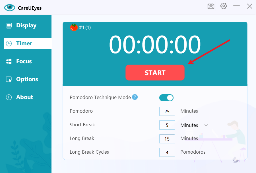 pomodoro start